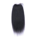 Kinky Straight Virgin Human Hair Natural Black Closure