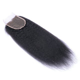 Kinky Straight Virgin Human Hair Natural Black Closure