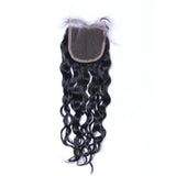 Natural Curly Virgin Human Hair Natural Black Closure