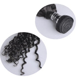 Bundle Deals With Closure Italy Curly Virgin Human Hair Natural Black