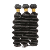 Deep Wave Virgin Human Hair Natural Black Bundles