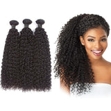 Bundle Deals Kinky Curly Virgin Human Hair Natural Black