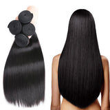 Straight Virgin Human Hair Natural Black Bundles