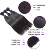 Bundle Deals Straight Virgin Human Hair Natural Black