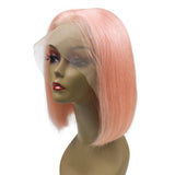 Bob Style Wig #pink 13x4 Frontal Lace Wig